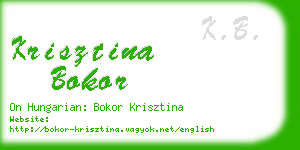 krisztina bokor business card